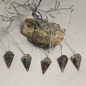 Seven Chakra Gemstone Orgone Pendulum